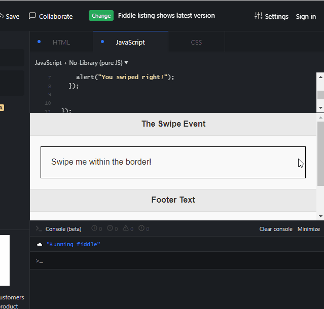 Detecting a Finger Swipe Events in JavaScript Delft Stack